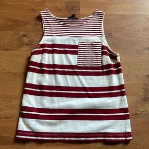 White and red stripe tank top